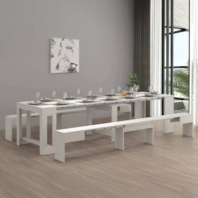 DMORA - Eric - Blanco - 66x25x45 cm - Conjunto de comedor DMORA - Eric - Blanco - 66x25x45 cm - Conjunto de comedor