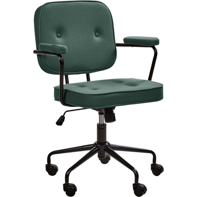 Beliani - Silla De Oficina De Piel Sintética Verde Negro Giratorio Altura Ajustable Pawnee Beliani - Silla De Oficina De Piel Sintética Verde Negro Giratorio Altura Ajustable Pawnee