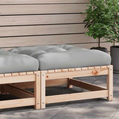 VIDAXL Taburete de Jardín con Cojín de Madera de Pino Maciza VIDAXL Taburete de Jardín con Cojín de Madera de Pino Maciza