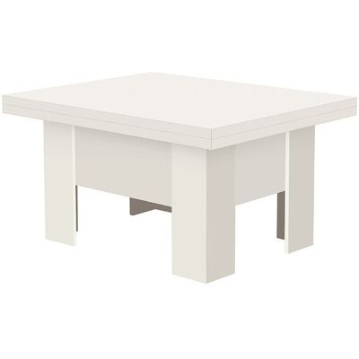 MIRJAN24 Mobilier1 - Mesa De Centro Convertible Stanton 102, Blanco, 53x80x100cm, Diámetro: 0, Aglomerado Laminado, Angular MIRJAN24 Mobilier1 - Mesa De Centro Convertible Stanton 102, Blanco, 53x80x100cm, Diámetro: 0, Aglomerado Laminado, Angular