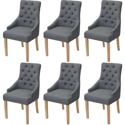 Vidaxl - Sillas De Comedor 6 Unidades Tela Gris Oscuro Vidaxl - Sillas De Comedor 6 Unidades Tela Gris Oscuro