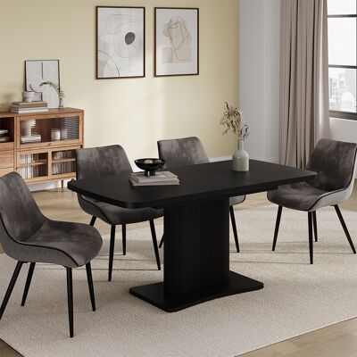 Mesa De Comedor Fenaro, Negro, 120-160 X 80 Cm Extensible, Vicco Mesa De Comedor Fenaro, Negro, 120-160 X 80 Cm Extensible, Vicco