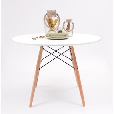 Homely. Mesa redonda de madera de haya Tower - Cocina / Comedor - 100cm Homely. Mesa redonda de madera de haya Tower - Cocina / Comedor - 100cm