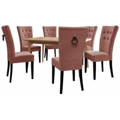 MIRJAN24 Conjunto De Mesas Y Sillas Para Comedor Racine 144, Negro, 76x80x140cm, Diámetro: 0, Número De Asientos: 6, Estilo: Clásicomoderno MIRJAN24 Conjunto De Mesas Y Sillas Para Comedor Racine 144, Negro, 76x80x140cm, Diámetro: 0, Número De Asientos: 6, Estilo: Clásicomoderno