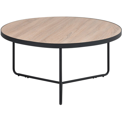 Beliani - Mesa De Centro De Tablero De Mdf Madera Clara Negro Industrial Moderno Melody Beliani - Mesa De Centro De Tablero De Mdf Madera Clara Negro Industrial Moderno Melody