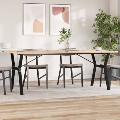 Mesa de comedor Y-Frame vidaXL de madera de pino maciza y acero - Mesa comedor Mesa de comedor Y-Frame vidaXL de madera de pino maciza y acero - Mesa comedor