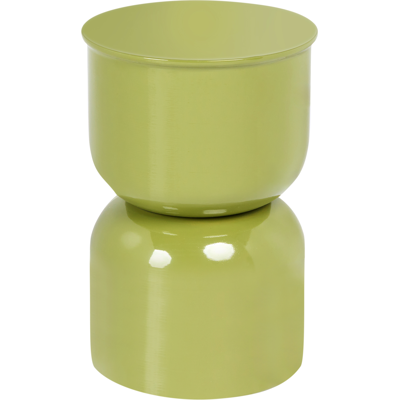 BELIANI Mesa Auxiliar Elegante Redonda De Hierro Pintada Para Interiores Peana Verde Oliva Letta BELIANI Mesa Auxiliar Elegante Redonda De Hierro Pintada Para Interiores Peana Verde Oliva Letta