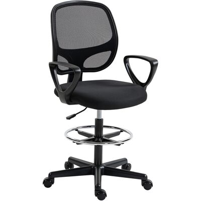 JHY DESIGN Silla De Oficina Ergonómica, Silla De Escritorio Con Reposapiés Y Reposabrazos, Altura Regulable, 59x58x103-123cm, Negra JHY DESIGN Silla De Oficina Ergonómica, Silla De Escritorio Con Reposapiés Y Reposabrazos, Altura Regulable, 59x58x103-123cm, Negra