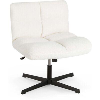 HELLOSHOP26 Silla De Oficina Con Patas Cruzadas 73 X 64 X 78-92 Cm Asiento Ancho Ajustable 360° Diseño Contemporáneo En Piel Sintética Blanca 200011122 HELLOSHOP26 Silla De Oficina Con Patas Cruzadas 73 X 64 X 78-92 Cm Asiento Ancho Ajustable 360° Diseño Contemporáneo En Piel Sintética Blanca 200011122