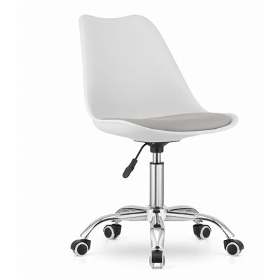 AKORD Silla Giratoria Alba - Blanca Y Gris AKORD Silla Giratoria Alba - Blanca Y Gris