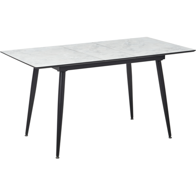 Mesa de comedor extensible Beliani negro blanco MDF - Diseño moderno rectangular Mesa de comedor extensible Beliani negro blanco MDF - Diseño moderno rectangular