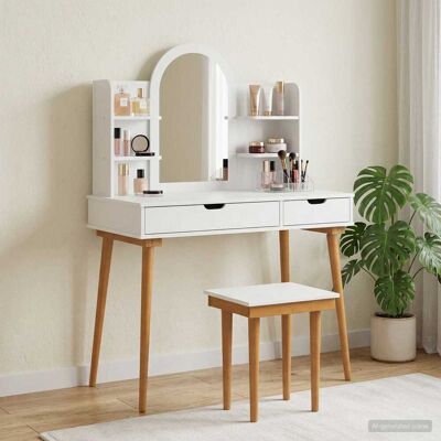 Vidaxl Conjunto De Mesa De Tocador Fauske 5 Uds. Blanco Vidaxl Conjunto De Mesa De Tocador Fauske 5 Uds. Blanco