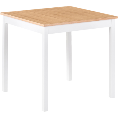 BELIANI Mesa De Comedor Moderna Tablero De Mdf Chapado En Roble Claro 80 X 80 Cm Patas De Madera De Pino Blanco Battersby BELIANI Mesa De Comedor Moderna Tablero De Mdf Chapado En Roble Claro 80 X 80 Cm Patas De Madera De Pino Blanco Battersby
