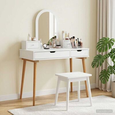 Vidaxl Conjunto De Mesa De Tocador Fauske 4 Uds. Blanco Vidaxl Conjunto De Mesa De Tocador Fauske 4 Uds. Blanco