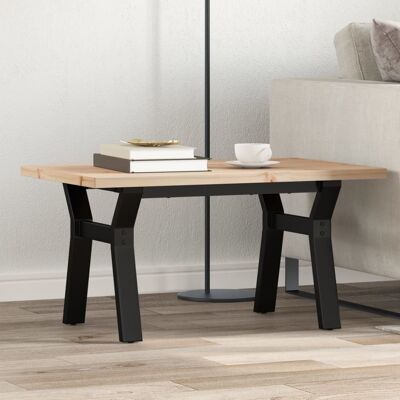 vidaXL Mesa de centro marco y madera maciza pino - Mesa vidaXL Mesa de centro marco y madera maciza pino - Mesa