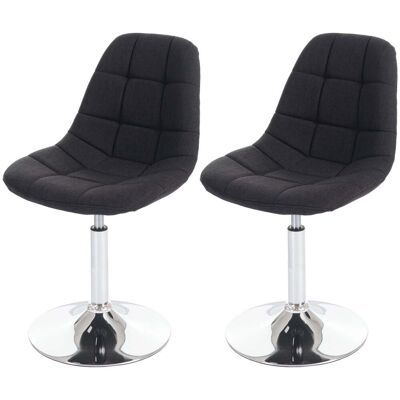 DÉCOSHOP26 Sillas De Comedor En Tela Gris Oscuro Con Patas Giratorias Cromadas Cds0442 DÉCOSHOP26 Sillas De Comedor En Tela Gris Oscuro Con Patas Giratorias Cromadas Cds0442