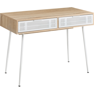BELIANI Escritorio Para Oficina En Casa Con Superficie De Madera Y Cajones Estilo Escandinavo Marrón Claro Chula BELIANI Escritorio Para Oficina En Casa Con Superficie De Madera Y Cajones Estilo Escandinavo Marrón Claro Chula