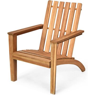 Costway - Silla De Jardín Sillón De Madera Taburete Con Apoyabrazos Asiento 68x73x85cm Costway - Silla De Jardín Sillón De Madera Taburete Con Apoyabrazos Asiento 68x73x85cm