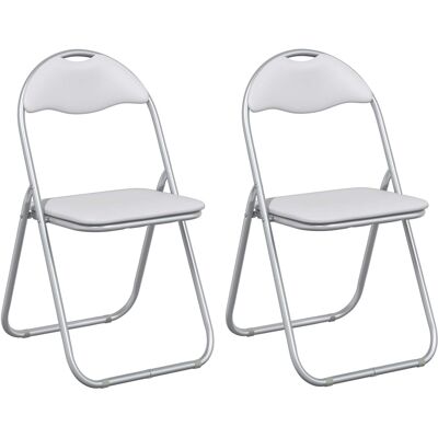 Silla Plegable 2 Uds. Cuero Sintético Y Gris 48 X 43,5 X 81 Cm Vidaxl Silla Plegable 2 Uds. Cuero Sintético Y Gris 48 X 43,5 X 81 Cm Vidaxl
