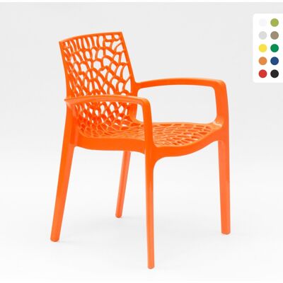 Grand Soleil - Naranja - Silla moderna apilable - Silla de comedor Grand Soleil - Naranja - Silla moderna apilable - Silla de comedor