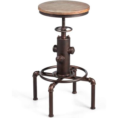 Costway Taburetes De Bar Altura Ajustable Silla Estilo Industrial De Asiento De Madera Y Patas De Metal Para Comedor Pub Cafeterías Costway Taburetes De Bar Altura Ajustable Silla Estilo Industrial De Asiento De Madera Y Patas De Metal Para Comedor Pub Cafeterías