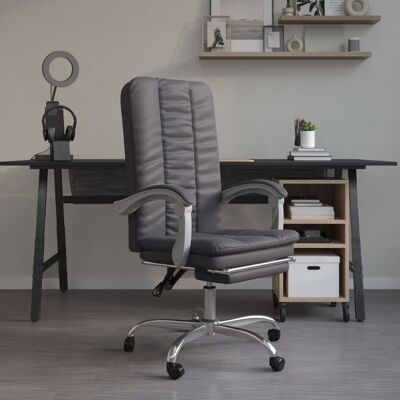 MAISONCHIC - Silla de Oficina Reclinable Gris - Muebles de Oficina MAISONCHIC - Silla de Oficina Reclinable Gris - Muebles de Oficina