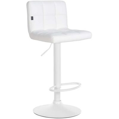 DÉCOSHOP26 Taburete de barra ajustable metálico blanco - Muebles de bar DÉCOSHOP26 Taburete de barra ajustable metálico blanco - Muebles de bar