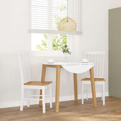 vidaXL Sillas de comedor de caucho blanco 2 unidades vidaXL Sillas de comedor de caucho blanco 2 unidades