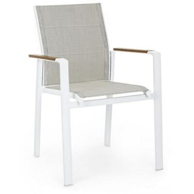 BIZZOTTO Kubik - Blanco - Aluminio - Textilene - Silla BIZZOTTO Kubik - Blanco - Aluminio - Textilene - Silla