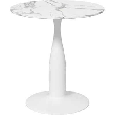 JHY DESIGN Mesa De Comedor Redonda, Acero Con Recubrimiento En Polvo, Mdf Con Melamina, Patas Antideslizantes, 70 X 74 Cm, Blanca. JHY DESIGN Mesa De Comedor Redonda, Acero Con Recubrimiento En Polvo, Mdf Con Melamina, Patas Antideslizantes, 70 X 74 Cm, Blanca.