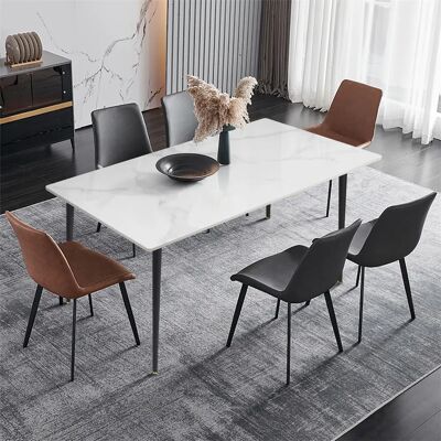 Unho - Mesa Comedor Mármol De Cocina: Mesa Rectangular Con Patas De Metal Nortica 120 X 70 X76 Cm Bentley Blanco Unho - Mesa Comedor Mármol De Cocina: Mesa Rectangular Con Patas De Metal Nortica 120 X 70 X76 Cm Bentley Blanco