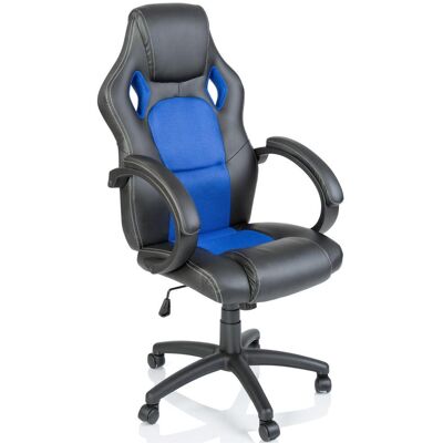 Tresko - Silla Giratoria De Oficina Racing Sillón De Escritorio (negro / Azul) Silla Gaming Ergonómica, Cilindro Neumático Certificado Por Sgs Tresko - Silla Giratoria De Oficina Racing Sillón De Escritorio (negro / Azul) Silla Gaming Ergonómica, Cilindro Neumático Certificado Por Sgs