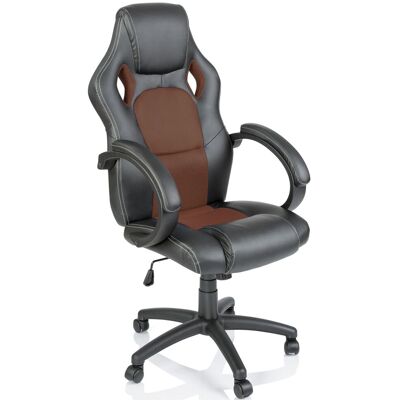 Tresko - Silla Giratoria De Oficina Racing Sillón De Escritorio (negro / Marrón Dorado) Silla Gaming Ergonómica, Cilindro Neumático Certificado Por Sgs Tresko - Silla Giratoria De Oficina Racing Sillón De Escritorio (negro / Marrón Dorado) Silla Gaming Ergonómica, Cilindro Neumático Certificado Por Sgs