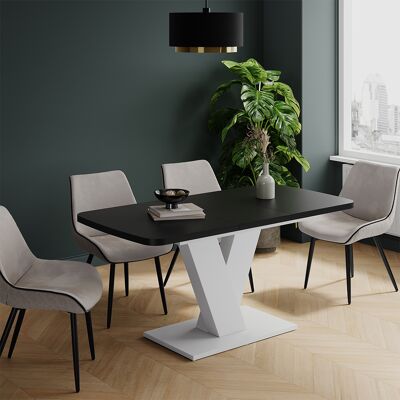 Mesa De Comedor Fenaro, Negro/blanco, 120-160 X 80 Cm Extensible, Vicco Mesa De Comedor Fenaro, Negro/blanco, 120-160 X 80 Cm Extensible, Vicco