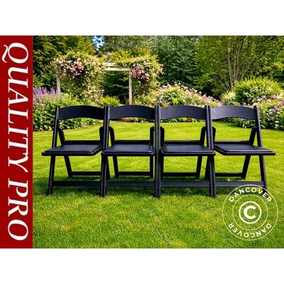 Dancover - Sillas Plegables, Negro, 44x46x77cm, 4 Uds. Dancover - Sillas Plegables, Negro, 44x46x77cm, 4 Uds.