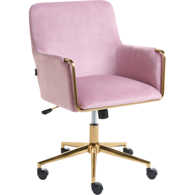 BELIANI Silla Ejecutiva De Oficina Asiento Inclinable Acolchado Grueso Terciopelo Rosa Pastel Altona BELIANI Silla Ejecutiva De Oficina Asiento Inclinable Acolchado Grueso Terciopelo Rosa Pastel Altona