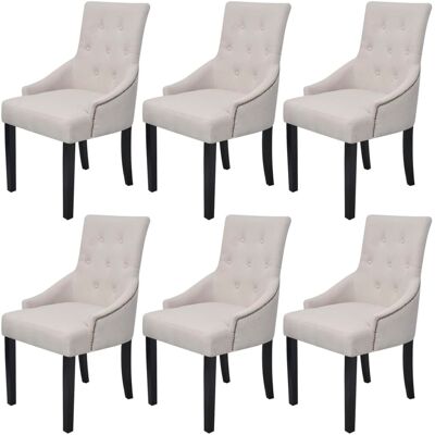 Sillas De Comedor 6 Unidades Tela Gris Crema Vidaxl Sillas De Comedor 6 Unidades Tela Gris Crema Vidaxl