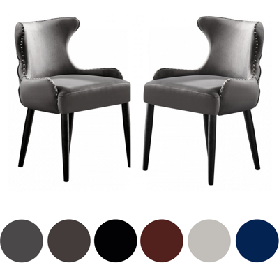 Life Interiors - Juego De 2 Sillas De Comedor De Terciopelo Oxford Lux - Silla Tapizada Para Comedor, Cocina - Gris Oscuro Life Interiors - Juego De 2 Sillas De Comedor De Terciopelo Oxford Lux - Silla Tapizada Para Comedor, Cocina - Gris Oscuro