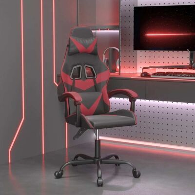 Silla gaming cuero sintético negro y rojo vino tinto Vidaxl - Silla gaming Silla gaming cuero sintético negro y rojo vino tinto Vidaxl - Silla gaming