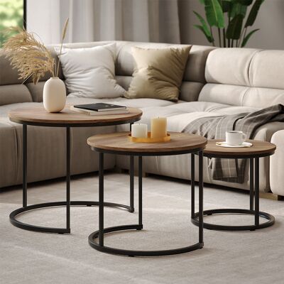 Conjunto De Mesas De Centro Montreal, Madera, 55 X 55 Cm 3 Partes, Vicco Conjunto De Mesas De Centro Montreal, Madera, 55 X 55 Cm 3 Partes, Vicco