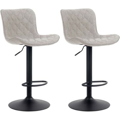 Clp - Set De 2 Taburetes De Bar Emma Gris Topo Tela Clp - Set De 2 Taburetes De Bar Emma Gris Topo Tela