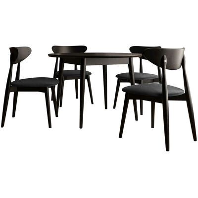 MIRJAN24 Conjunto De Mesas Y Sillas Para Comedor Racine 134, Magic Velvet 2219 + Negro, 76x0x0cm, Diámetro: 120, Número De Asientos: 4, Estilo: Contemporary MIRJAN24 Conjunto De Mesas Y Sillas Para Comedor Racine 134, Magic Velvet 2219 + Negro, 76x0x0cm, Diámetro: 120, Número De Asientos: 4, Estilo: Contemporary