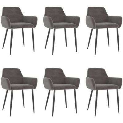 VIDAXL Sillas De Comedor 6 Pcs Terciopelo Gris Oscuro VIDAXL Sillas De Comedor 6 Pcs Terciopelo Gris Oscuro