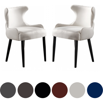 Life Interiors - Juego De 2 Sillas De Comedor De Terciopelo Oxford Lux - Silla Tapizada Para Comedor, Cocina - Crema Life Interiors - Juego De 2 Sillas De Comedor De Terciopelo Oxford Lux - Silla Tapizada Para Comedor, Cocina - Crema