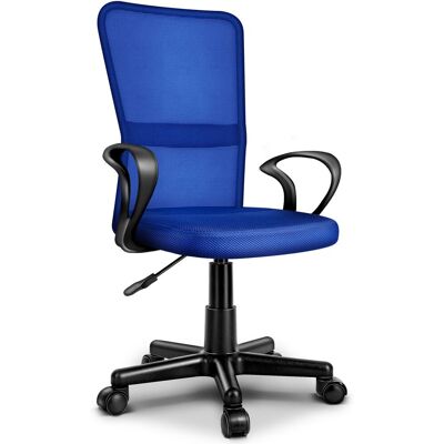 Tresko Silla De Oficina, Silla De Escritorio Azul, Silla Giratoria, Con Reposabrazos Y Ruedas De Plástico De Marcha Suave, Altura Ajustable Continuamente, Asiento Acolchado, Ajuste Ergonómico. Tresko Silla De Oficina, Silla De Escritorio Azul, Silla Giratoria, Con Reposabrazos Y Ruedas De Plástico De Marcha Suave, Altura Ajustable Continuamente, Asiento Acolchado, Ajuste Ergonómico.