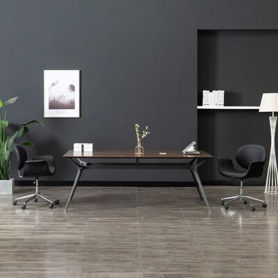 VIDAXL Sillas De Comedor Giratorias 2 Pcs De Cuero Negro Artificial VIDAXL Sillas De Comedor Giratorias 2 Pcs De Cuero Negro Artificial