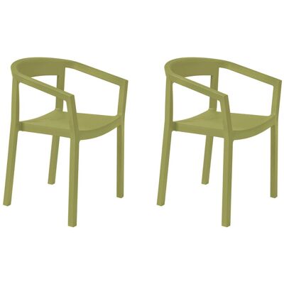 Sillas Con Brazos Peach Resol Plástico Verde (pack De 2) Sillas Con Brazos Peach Resol Plástico Verde (pack De 2)