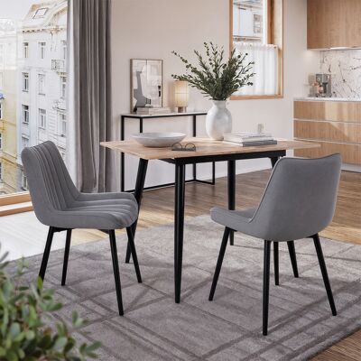 Silla De Comedor Ravlo, Gris/negro, 51 X 57 Cm Lote De 2, Vicco Silla De Comedor Ravlo, Gris/negro, 51 X 57 Cm Lote De 2, Vicco