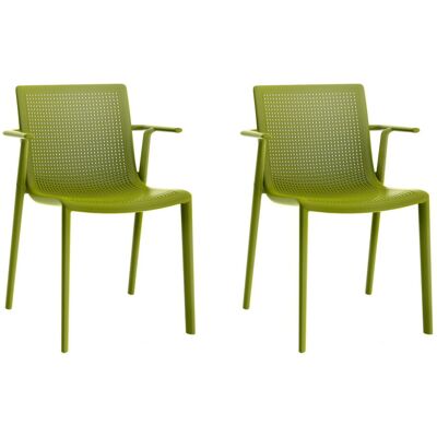 Sillas Con Brazos Beekat Resol Plástico Verde (pack De 2) Sillas Con Brazos Beekat Resol Plástico Verde (pack De 2)