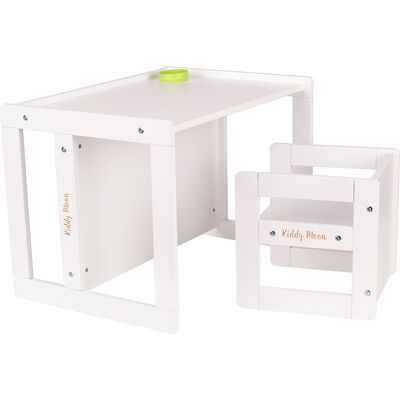 KiddyMoon - TC-002 - Blanco - 61x44x44 - Mesa y conjunto de sillas KiddyMoon - TC-002 - Blanco - 61x44x44 - Mesa y conjunto de sillas